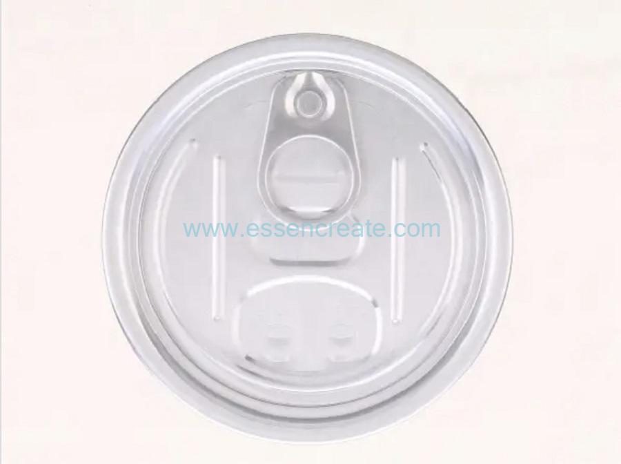 transparent soft drink can with easy open lid