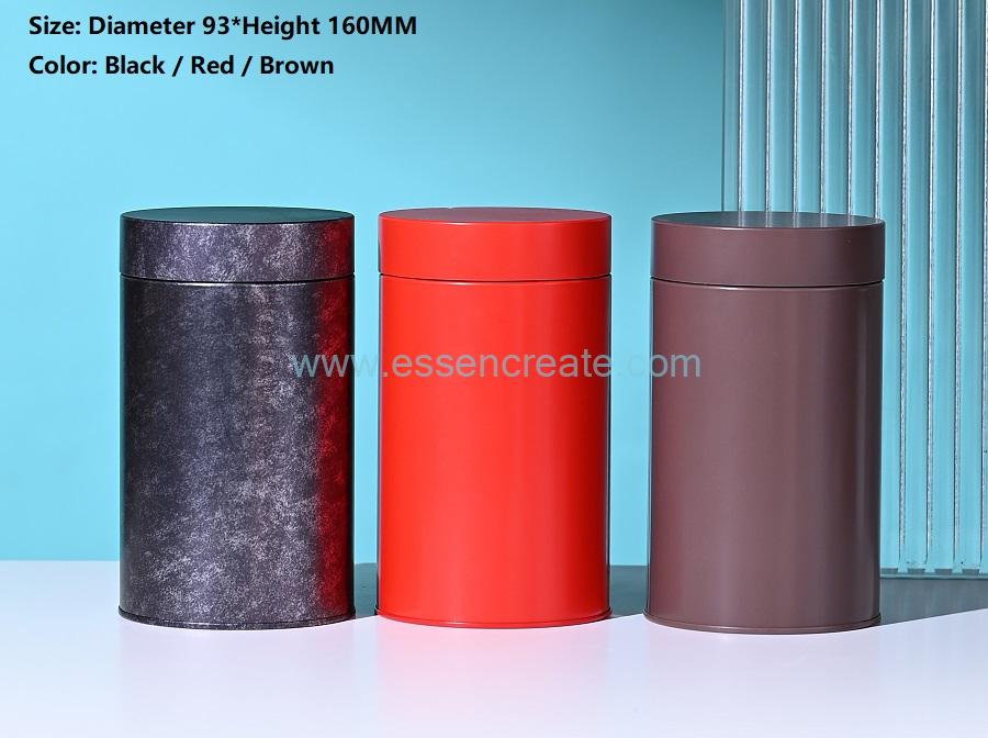 D93H160 Cylindrical Metal Tin Welded Tea Cans with Screw Lids