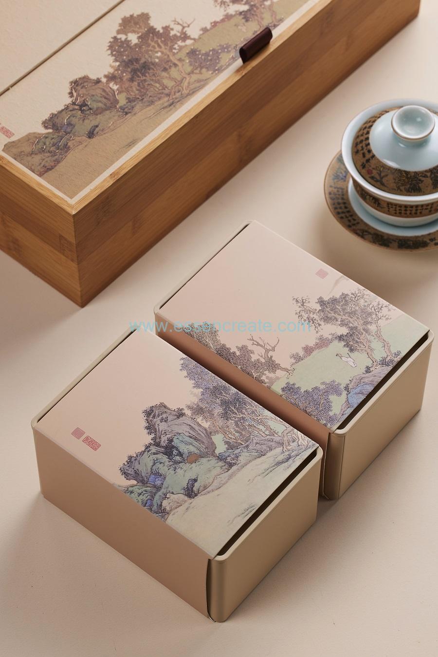 wood tea caddy boxes