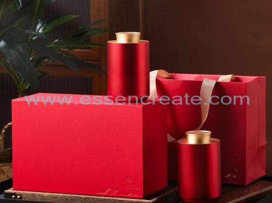Leather Gift Box And Two Alloy Tea Cans