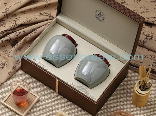 Gift Box With Double Porcelain Jar