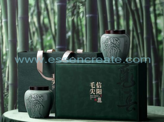 Xinyang Maojian Gift Box And Double Porcelain Jar