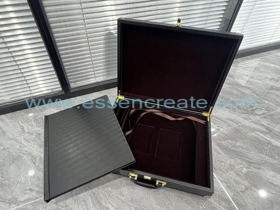Premium leather photo album storage case with sponge insert