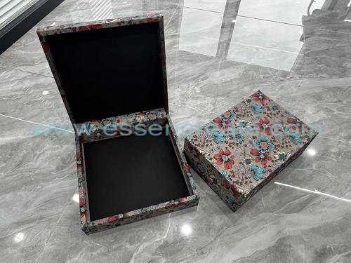 Custom size wooden printed jewelry storage box with insert