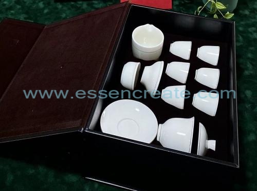 Produces Leather Ceramic Kung Fu Tea Gift Boxes